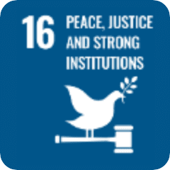 16 PEACE, JUSTICE AND STRONG INSTITUTIONS UN SDGs Mark